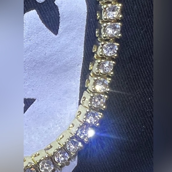 Gold Tennis chain necklace 14k gold fill with VVS CZS - Picture 10 of 10